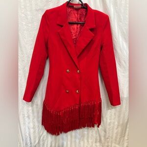 Red blazer dress